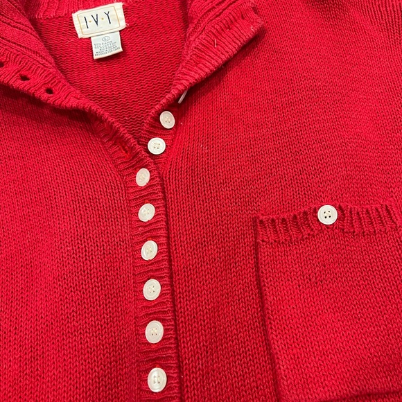 Vintage red button down sweater - Picture 5 of 5